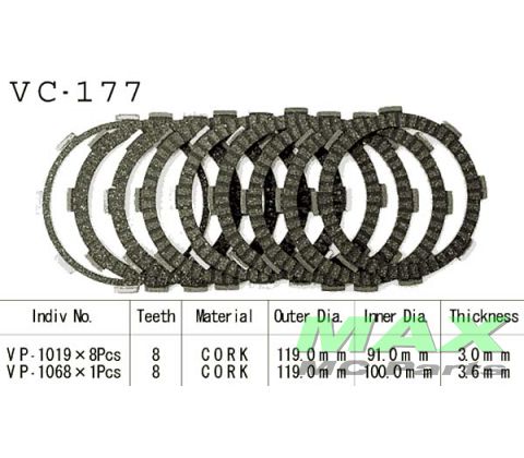 Koblingsplader VF500F F/FII(8+1STK)