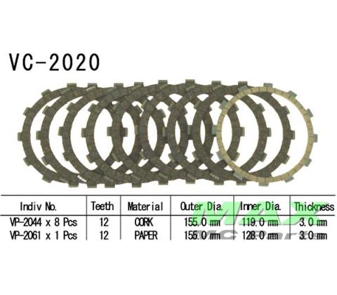 Koblingsplader(8+1) YAMAHA FZS1000 FZ1