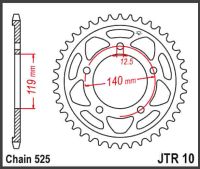 JT Bagkædehjul - JTR10.44 BMW F750 F900