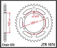 JT Bagkædehjul - JTR1074.44 HYOSUNG