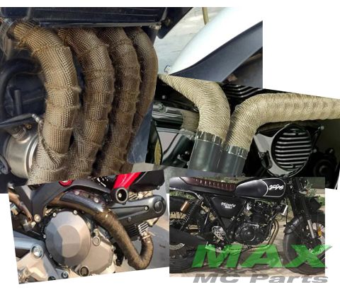 WRAP EXHAUST *TITAN-GREEN* 2M+2xCLAMP