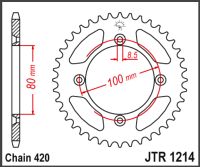 JT Bagkædehjul - JTR1214.38 CRF110 03-22