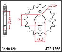 JT Forkædehjul - JTF1256.14 CRF50 04-26