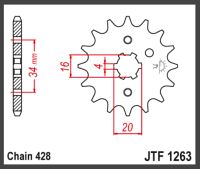JT Fortandhjul - JTF1263.12  YAMAHA YZ80