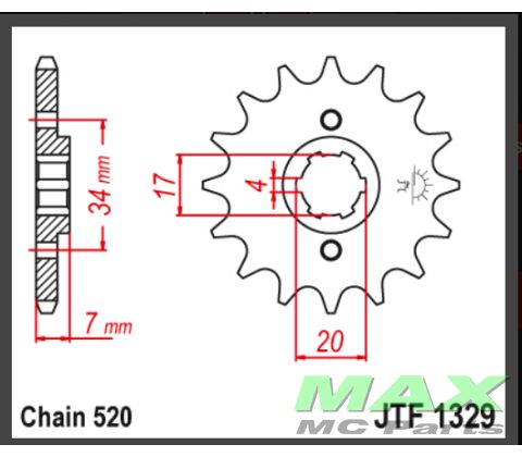 JT Forkædehjul  JTF1329.13 HONDA CR125