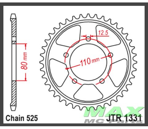 JT Bagkædehjul - JTR1331.42 CBF1000 AFRI