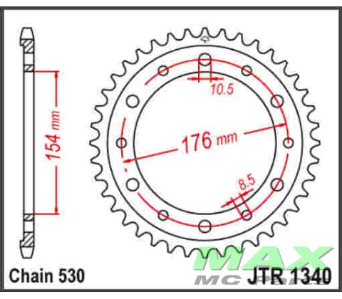 JT Bagkædehjul - JTR1340.43 VFR800
