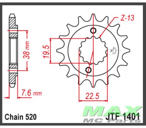JT Forkædehjul - JTF1401.15
