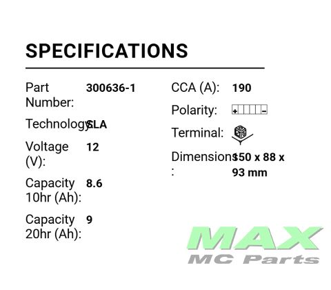 BS BATTERI *SLA* BTZ10S-BS/YTZ10S-BS