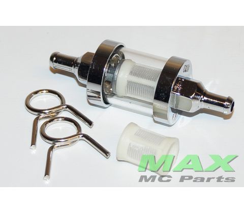 Benzinfilter CHROM/GLAS Ø 8MM