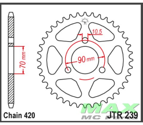 JT Bagkædehjul - JTR239/47T