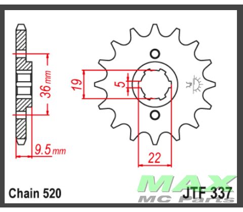 JT Forkædehjul - JTF337.14 CR250 CR450