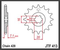 Forkædehjul JTF413.13 - SUZUKI RM80 86-8