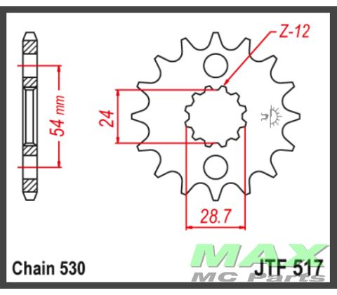 JT Fortandhjul - JTF517.18 ZX12R NINJA 