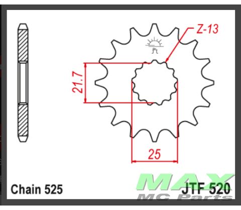 JT Fortandhjul - JTF520.15 DL650 SV650 