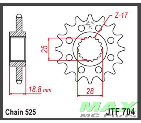 JT Fortandhjul - JTF704.16 BMW F700 F800