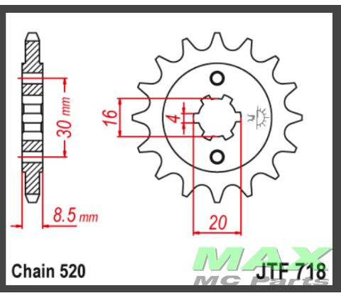 JT Fortandhjul - JTF718.13
