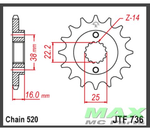 JT Fortandhjul - JTF736.15