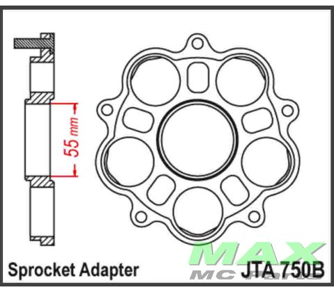 JT Bagkædehjul ADAPTER JTR750.B - DUCATI