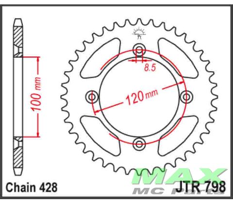 JT Bagkædehjul  - JTR798.47 STEEL