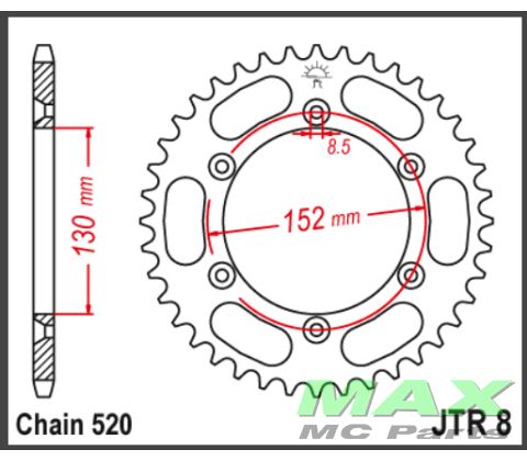 JT Bagkædehjul - JTR8.51 BMW G450X 09