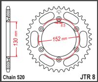 JT Bagkædehjul - JTR8.51 BMW G450X 09