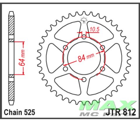 JT Bagkædehjul - JTR812.41 SUZUKI GT250