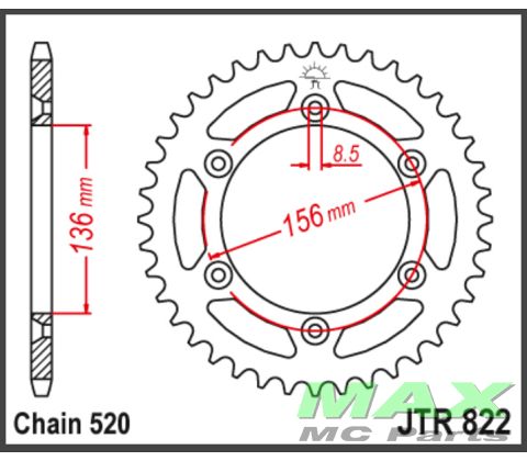 JT Bagkædehjul  - JTR822.52 STEEL