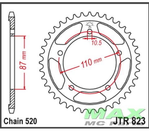 JT Bagkædehjul - JTR823.39 GS500E GS500F