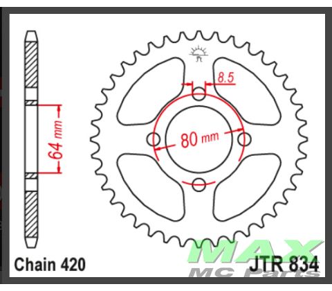JT Bagkædehjul  - JTR834.39 - STEEL