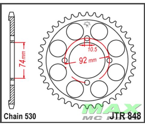 JT Bagkædehjul - JTR848.37 RD250 AIR