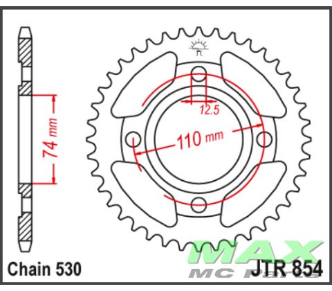 JT Bagkædehjul - JTR854.36 XS400