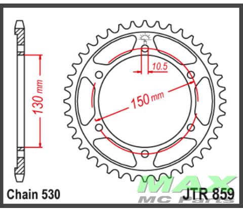 JT Bagkædehjul - JTR859.47 YZF600 96-07