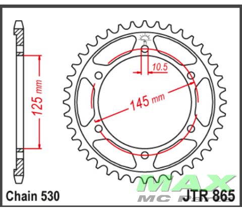 JT Bagkædehjul - JTR865.44 FZ750 85-86