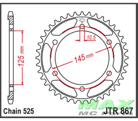 JT Bagkædehjul - JTR867.43 TDM850