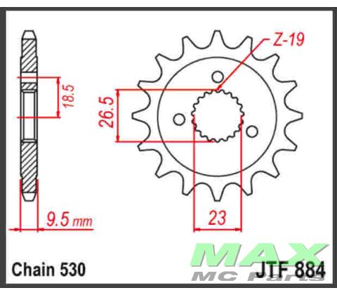 JT Fortandhjul - JTF884.21