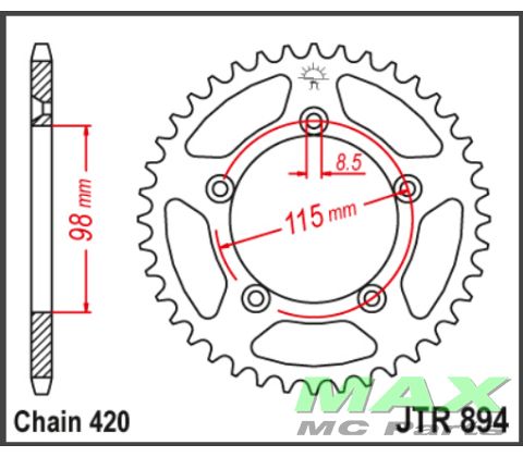 JT Bagkædehjul  - JTR894.48 STEEL SX65