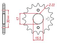 Forkædehjul 1256/14T HONDA CRF50 CR80