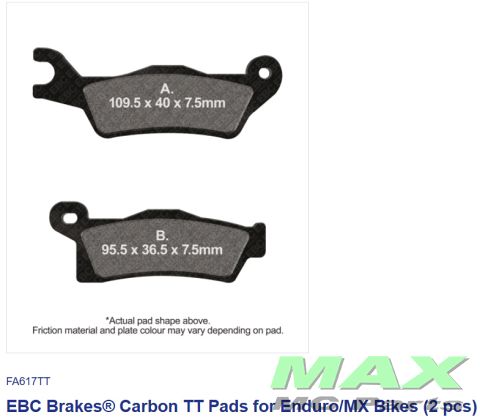 EBC Disc pad set*RH/FR-RR* FA617TT CANAM