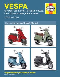 Haynes bog VESPA GTS125 250 300ie LX GTV