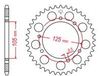 Bagkædehjul RacePro R1131/48T RIEJU YAMA
