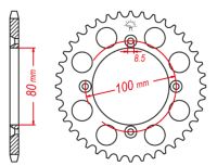 Bagkædehjul RacePro 1204/50T CRF100 XR10