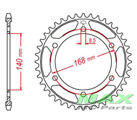 Bagkædehjul RacePro 6/47T BMW F800R -18