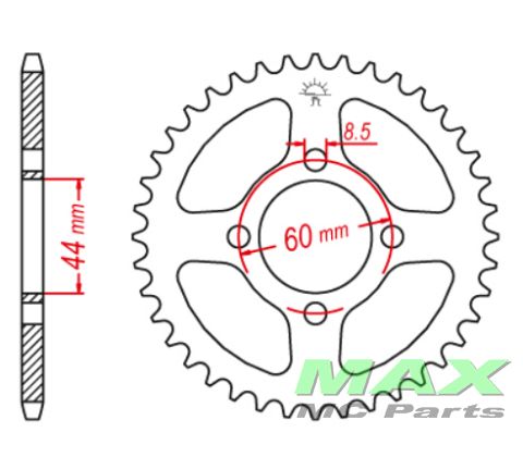 Bagkædehjul RacePro FS1  DX50 - 50CCM