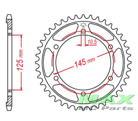 Bagkædehjul RacePro 865/44T FZ750 85-86