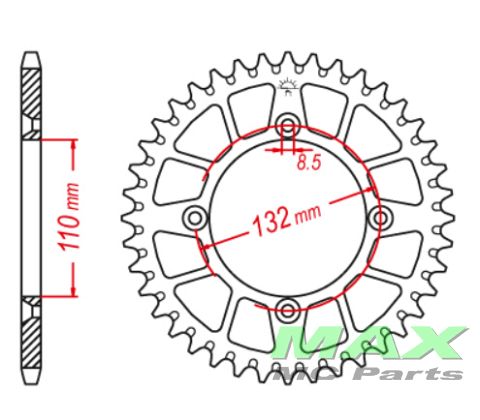 Bagkædehjul RacePro 895/49T ALU KTM 105S