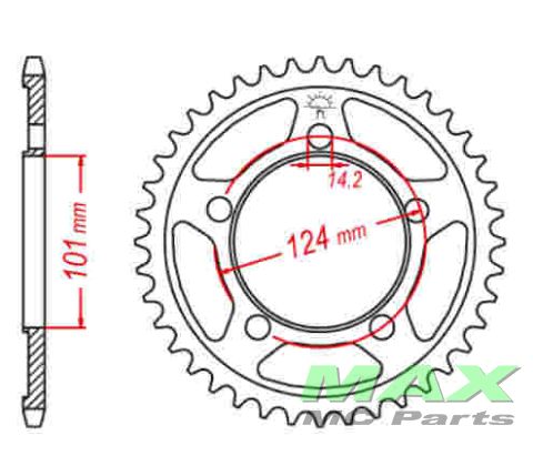 Bagkædehjul RacePro 898/37T STEEL KTM