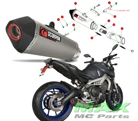 SCORPION SLIP-ON TITANANIUM  MT09 13-19