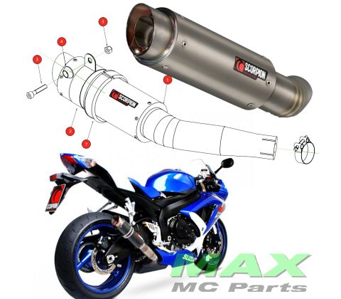 SCORPION GP1 Lyddæmper TITANIUM RUND