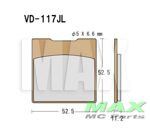 VESRAH Bremseklodser VD117JL 